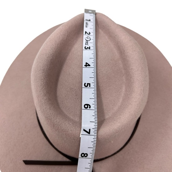 Morgan & Taylor Wool Dusty Pink Brown Trim Fedora Hat Adj OSFM Western Country - Picture 9 of 10